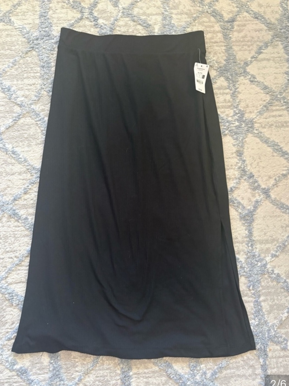 3 for $14 nwt Ardene Black Ribbed Maxi Skirt with Side Slit size xl